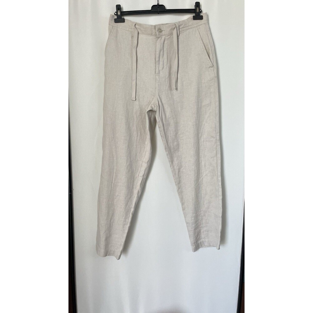 Zara Man Beige Linen Blend Chino Pants SZ 32